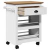 vidaXL Kitchen Trolley "BODO" White and Brown 26.6x17.7x31.5"