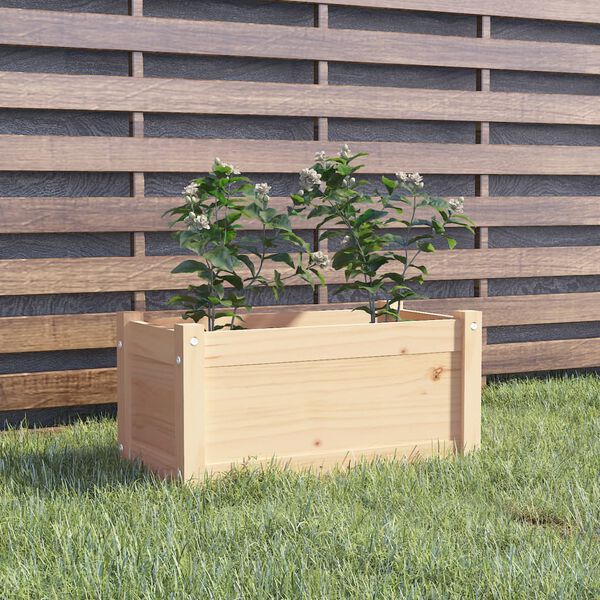 vidaXL Garden Planter Natural Wood Solid pinewood Medium