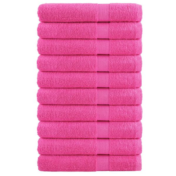 vidaXL Towel Set of 10 Pink 100% cotton 39.4 x 78.7 in Towel