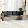 vidaXL Garden Sofa Set Light Grey, Dark Grey PE Rattan Medium