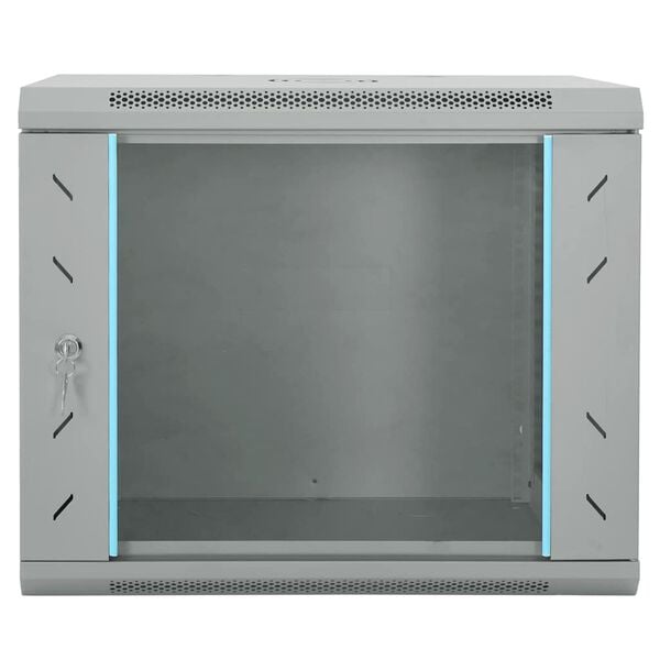 vidaXL Network Cabinet Grey 23.62 x 17.72 x 19.69 in Steel