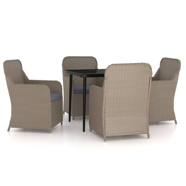 vidaXL Garden Dining Set Brown and black