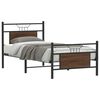 vidaXL Bed Frame Smoked Oak Engineered wood, Steel Small Single