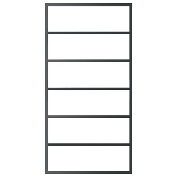 vidaXL Sliding Door with Hardware Set ESG Glass&Aluminium 40.2x80.7"(151016+145262)