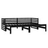 vidaXL Day Bed Black Solid Pine Wood 2x Convertible Day Bed