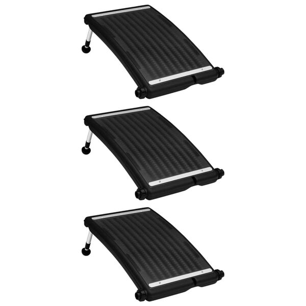 vidaXL Solar Pool Heating Panel Set of 3 Black HDPE, PC, aluminum Medium