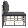 vidaXL Garden Middle Sofa Anthracite