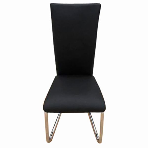 vidaXL Dining Chair Set of 2 Black Faux Leather Standard Modern