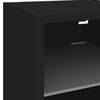 vidaXL TV Wall Cabinet Set of 2 Black Engineered wood, Glass Medium