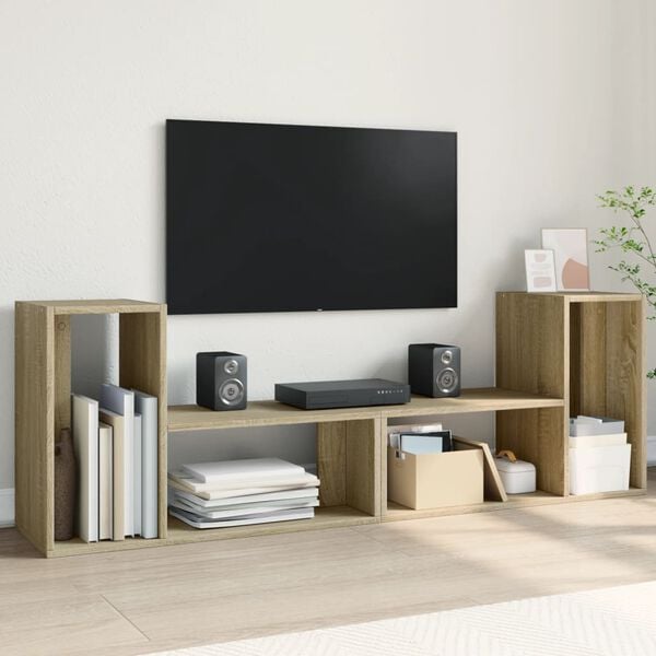 vidaXL TV Cabinet Sonoma Oak Engineered Wood Medium Storage TV Cabinet