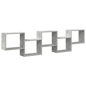 vidaXL Wall Cube Shelf Concrete gray Engineered wood Large