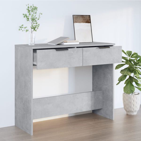 vidaXL Console Table Concrete Grey 35.4x14.2x29.5" Engineered Wood