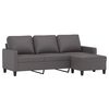 vidaXL 3-seater Sofa With Footstool Grey