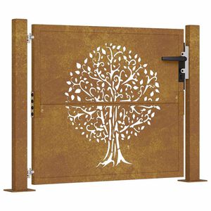 vidaXL Garden Gate 41.3x51.2" Corten Steel Tree Design
