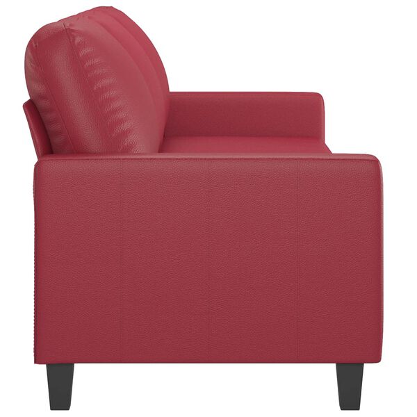 vidaXL 3-Seater Sofa Wine Red 75% PVC, 20% polyester, 5% cotton 3-Seater