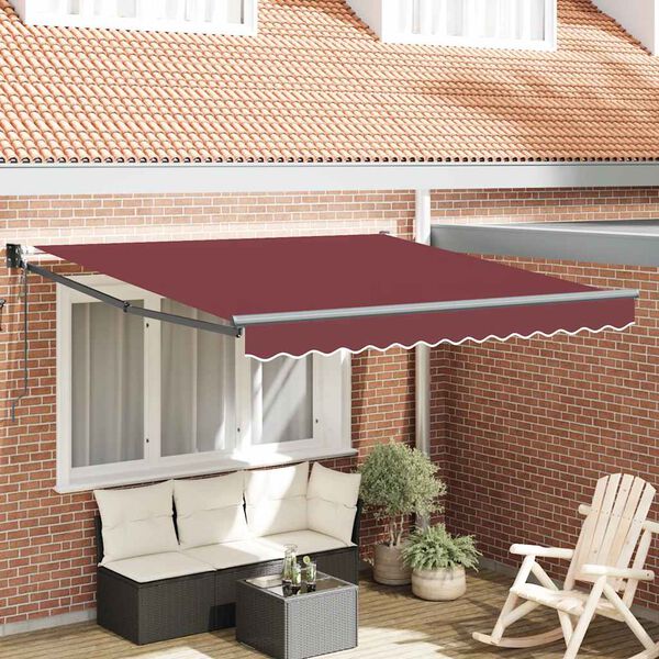 vidaXL Automatic Retractable Awning Burgundy 118.1x98.4"