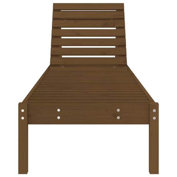 vidaXL Sun Lounger Honey Brown Solid Pine Wood 78.5 x 23.6 x 29.1 in