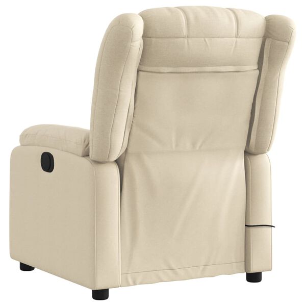vidaXL Massage Recliner Chair Cream Fabric (100% polyester) Single Sofa