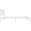 vidaXL Bed Frame White Powder-Coated Steel Double Modern Bed Frame