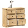 vidaXL Chest Of Drawers Honey Solid pine wood, engineered wood, metal