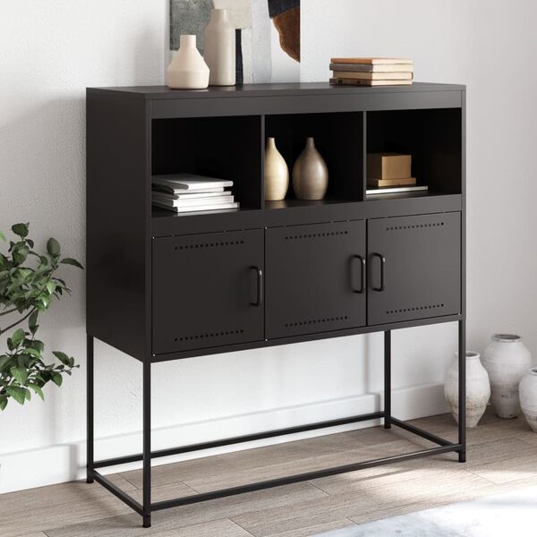 vidaXL Sideboard Black Cold-rolled steel Standard Sideboard