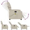vidaXL Electric Massage Recliner Chair Cream