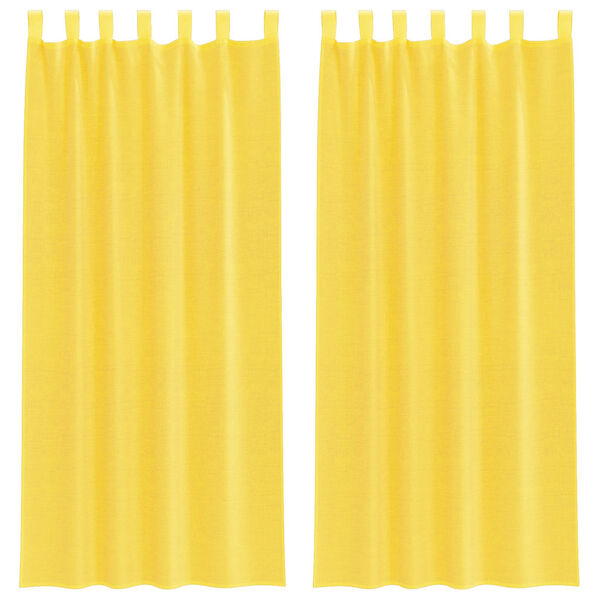 vidaXL Voile Curtains with Rod Pockets 2 pcs Yellow