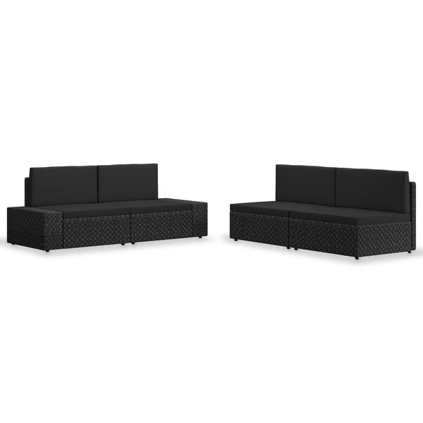 vidaXL Garden Lounge Set Black