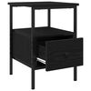 vidaXL Bedside Cabinet with Drawer Black Oak 13.39 x 14.17 x 19.69 in