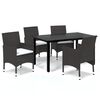 vidaXL Dining Set Brown PE rattan 5 Piece Set Lightweight Dining Set