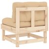 vidaXL Middle Sofa Beige, Natural Wood