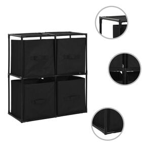vidaXL Storage Cabinet Black Steel frame and polyester fabric Medium