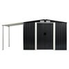 vidaXL Garden Shed Anthracite Galvanized Steel Large Sliding Components