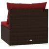 vidaXL Garden Middle Sofa Brown PE rattan, powder-coated steel, plastic