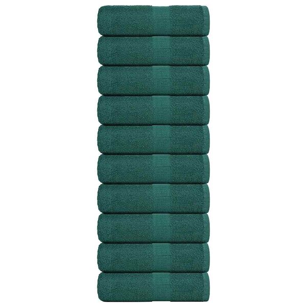 vidaXL Soap Towel Set of 10 Green 100% cotton 11.8 x 11.8 in