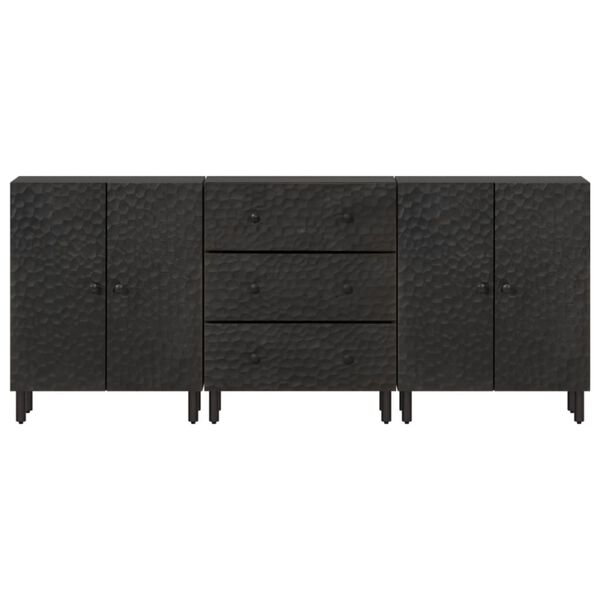 vidaXL Side Cabinet Black Solid mango wood, engineered wood, iron