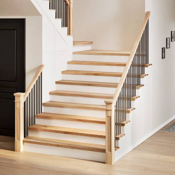 vidaXL Stair Tread Set of 8 Natural Oak Solid oak wood Medium Durable