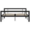 vidaXL Bed Frame Black and White Metal 47.2 x 78.7 in Durable