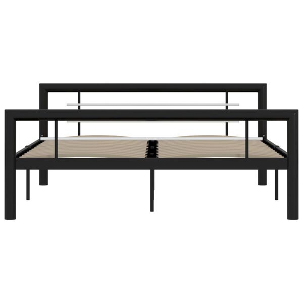 vidaXL Bed Frame Black and White Metal 47.2 x 78.7 in Durable