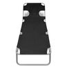 vidaXL Sun Lounger Black Powder-coated steel, Polyester Standard