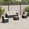 vidaXL Garden Sofa Set Black PE rattan 6 Piece Set
