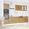 vidaXL Kitchen Cabinet Set Artisan Oak Engineered Wood and Glass