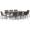 vidaXL Garden Dining Set Brown Poly Rattan Large Seats Many