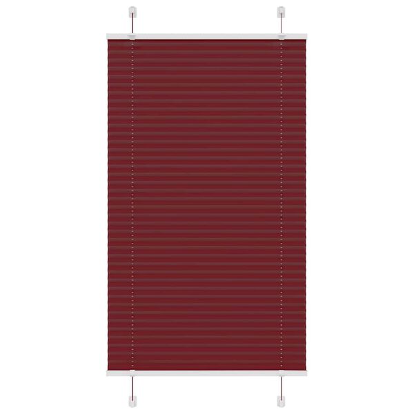 vidaXL Pleated Blind Bordeaux Red 100% Polyester 29.5 x 59.1 in