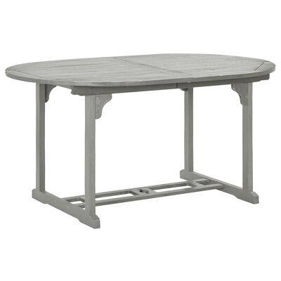 vidaXL Patio Table Gray 78.7"x39.4"x29.5" Solid Acacia Wood