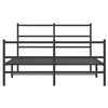 vidaXL Bed Frame Black Steel Double Bed Frame Rectangular Modern