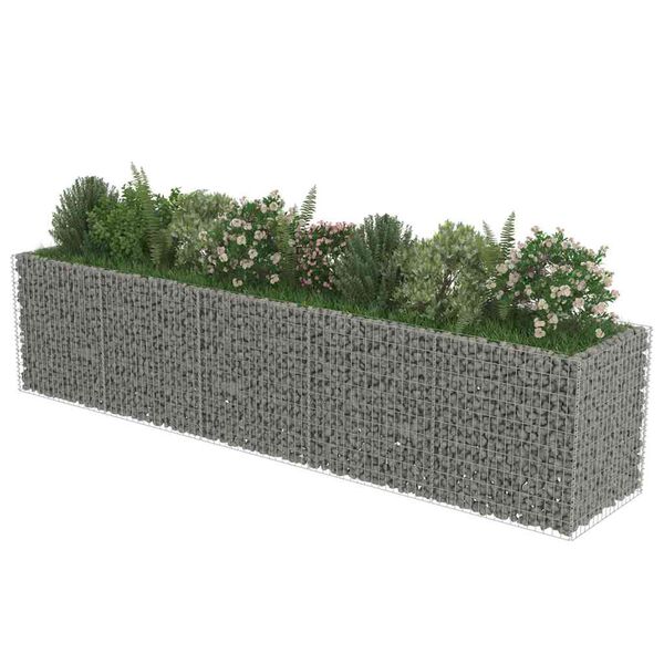 vidaXL Gabion Raised Bed Silver Galvanized steel