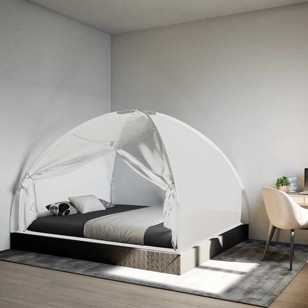 vidaXL Mosquito Net Mongolia with Doors 220 Mesh White 78.7x70.9x53.1"