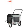 vidaXL Pet Bike Trailer Black and Grey Oxford fabric, Iron, PVC Medium