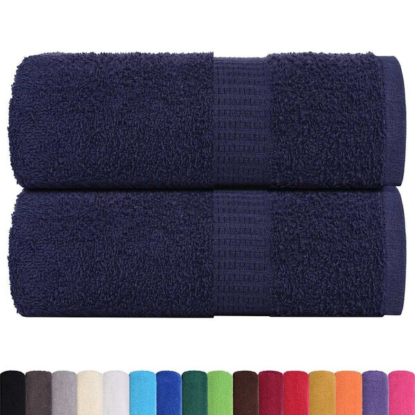 vidaXL Soap Towel Set of 2 Navy blue 100% ring-spun cotton